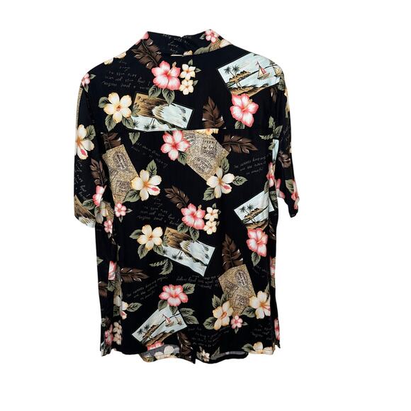 Vintage White Stag Hawaiian Button-Up Camp Shirt Women Size 16W Woven Tropical - Picture 3 of 9